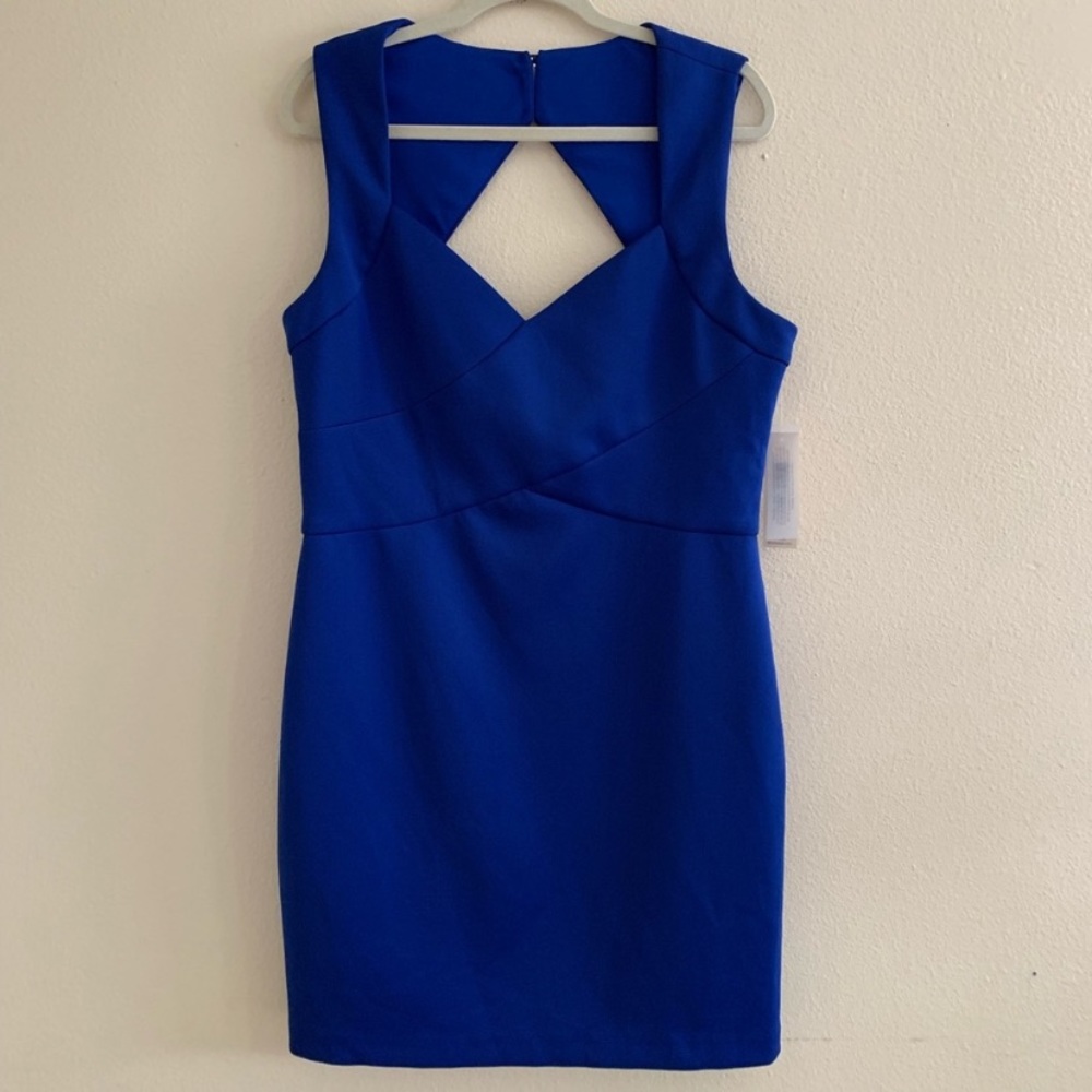 Eliza J PLUS Sheath Dress Royal Blue Cutout